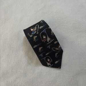 Mickey Unlimited Tie Men's Navy Polyester Necktie Designer Fishing Goofy